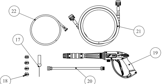 Spray Wand Diagram and Parts List for CC3024H (26BFFH5710 )(2019) Cub Cadet Pressure Washer